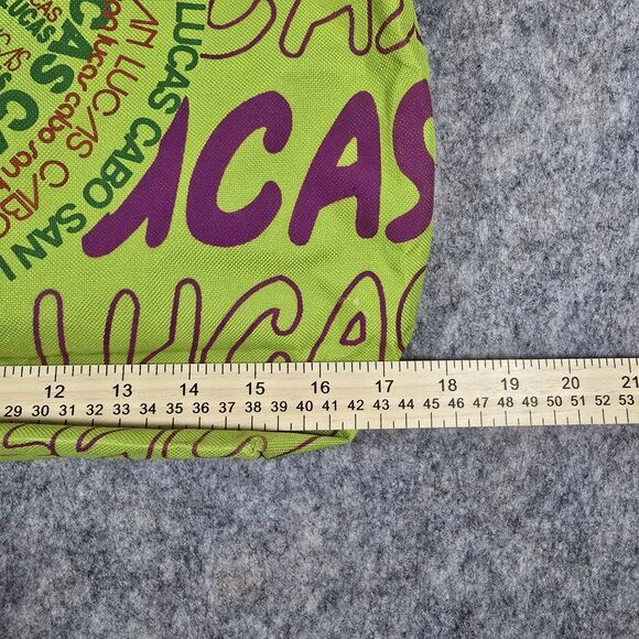 Cabo San Lucas Graphic Design Bag Bright Green Tote Zippered Heart Beach Travel - Picture 3 of 8